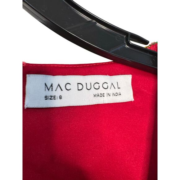 Mac Duggal NWT Floral Print Bell Sleeve Mini Dress in Pink Multi Size 6 - Picture 7 of 8